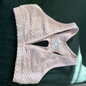 Croco Skin Deep V Top Baby Pink